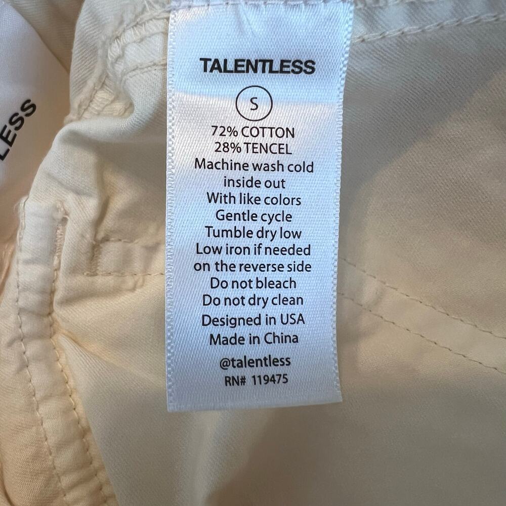 Talentless Cargo Pant Drawstring Wide Leg in Cream Casual Streetwear Women Small - Picture 16 of 16